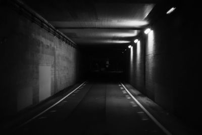 Empty road in tunnel