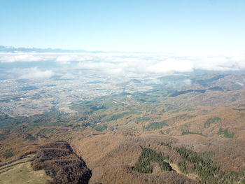 High angle view of landscape against sky