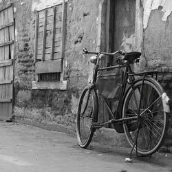 Bicycle parked at parking lot