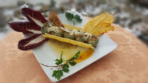 Close-up of dessert in plate