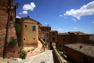 View of old houses in town