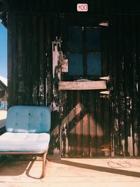 Empty chairs in abandoned room