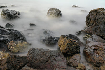 Panoramic view of sea and rocks