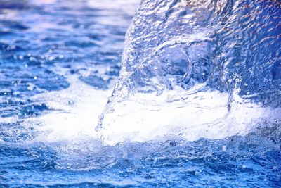 Close-up of frozen water