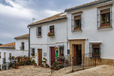 A picturesque narrow of a white downtown antequera in andalusia, spain