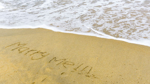 High angle view of beach