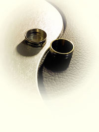 Close-up of drink over white background
