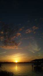 Scenic view of sea at sunset