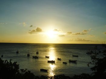 Scenic view of sunset over sea