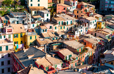 High angle view of buildings