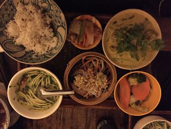 High angle view of food in bowl