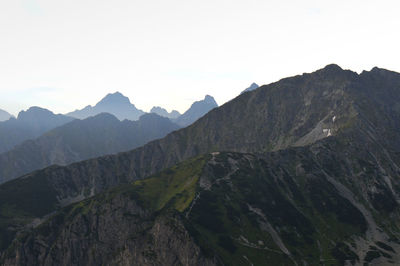 Scenic view of mountains against clear sky