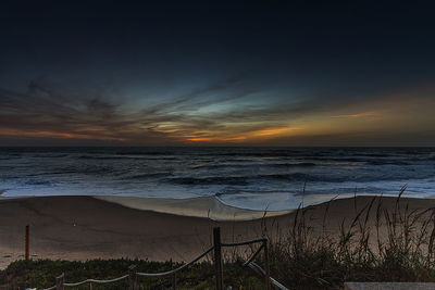 Scenic view of sea at sunset