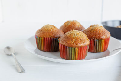 Close-up of cupcakes on table