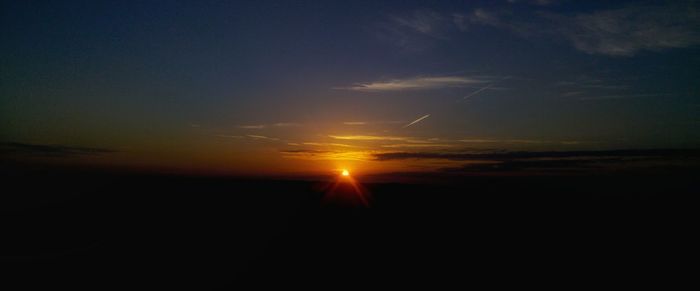 Silhouette landscape at sunset