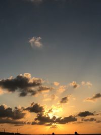 Low angle view of dramatic sky during sunset