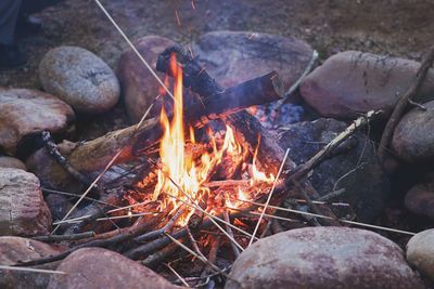 Bonfire on rock