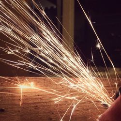 Close-up of fireworks at night