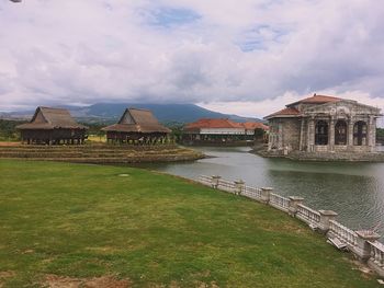 View of castle against cloudy sky