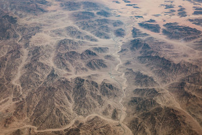 High angle view of desert land