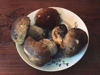 Close-up of food in plate on table