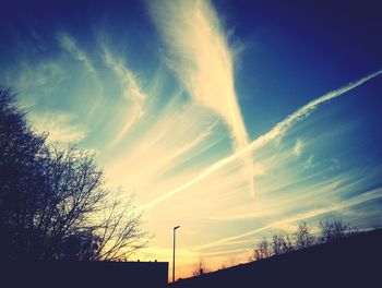 Low angle view of vapor trail in sky