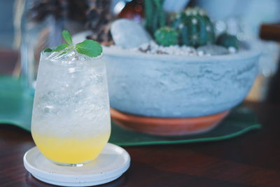 Close-up of drink on table