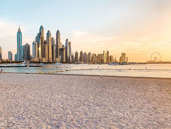 Dubai marina bay view from palm beach