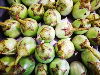 Full frame shot of eggplant for sale in market