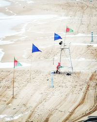 Flags on beach