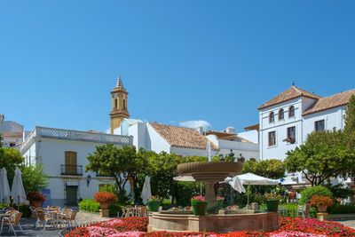 A plaza in the centre of the old town of estepona, costa del sol, spain.