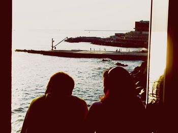 Woman standing in water