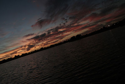 Scenic view of sea at sunset