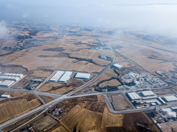 High angle view of aerial view of landscape