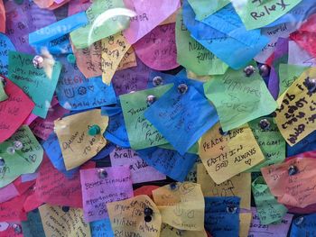 The wall of wish posts for times square ball drop.