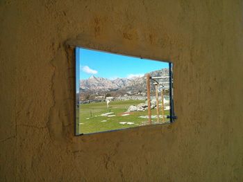 View of sky seen through window