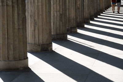 Close-up of shadow on tiled floor