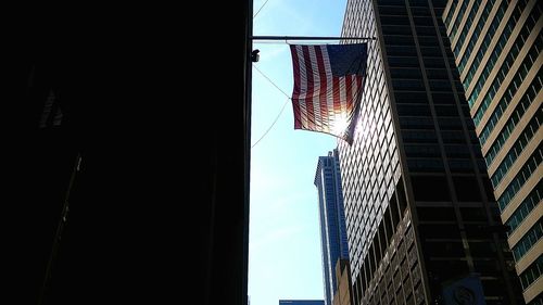 Low angle view of buildings in city