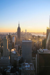 Cityscape at sunset nyc