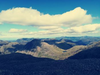 Scenic view of dramatic landscape against sky