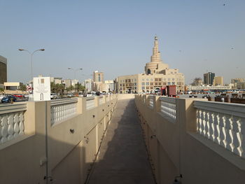 View of cityscape against clear sky