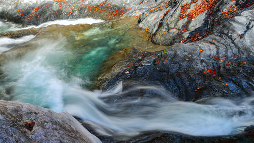 Close-up of waterfall