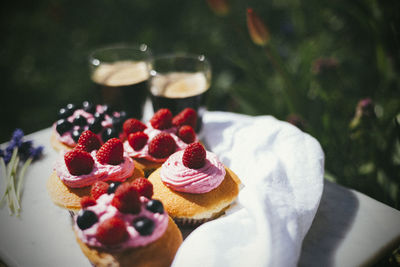 Close-up of cake on table