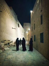 View of illuminated people at night