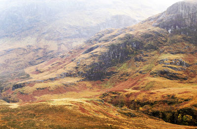 Scenic view of mountains during autumn