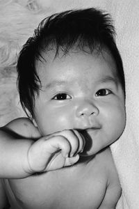 Close-up portrait of cute baby