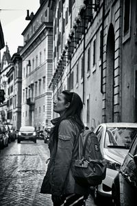 People walking on city street