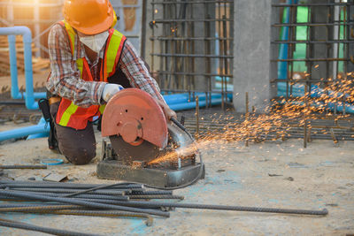 Man working at construction site