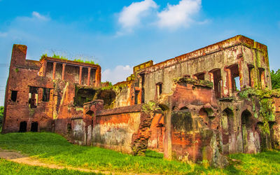 The traditional architecture of red fort in nature. 