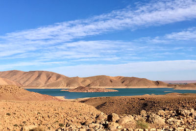 Scenic view of desert against sky